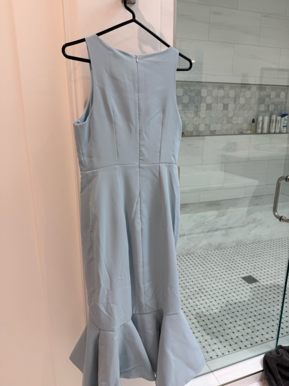 Light Blue Sleeveless Mermaid Hem Dress